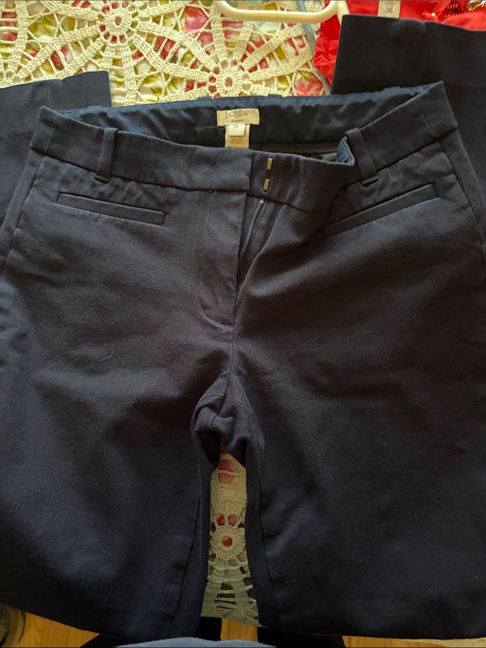 J. Crew Navy Straight-Leg Tailored Pants